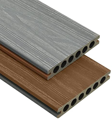 vidaXL Listoni Decking WPC con Accessori Marroni e Grigi 10 m² 2,2 m