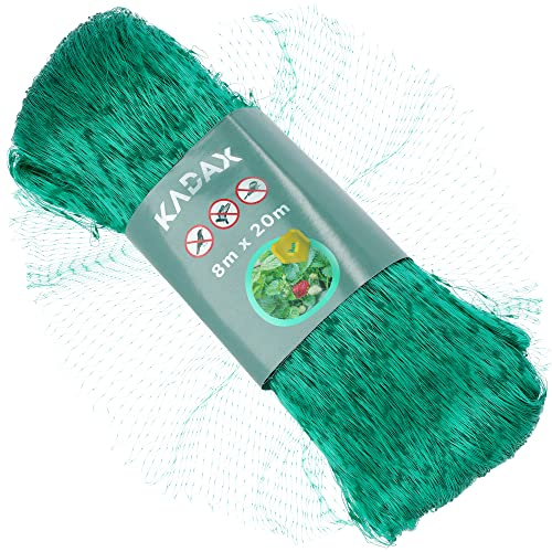 KADAX Filet Anti-Oiseaux à Mailles serrées - 6 Tailles - Filet de Protection Contre Les Oiseaux - Filet de Jardin - Filet de Protection Contre Les Feuilles - Vert (8 x 20 m)
