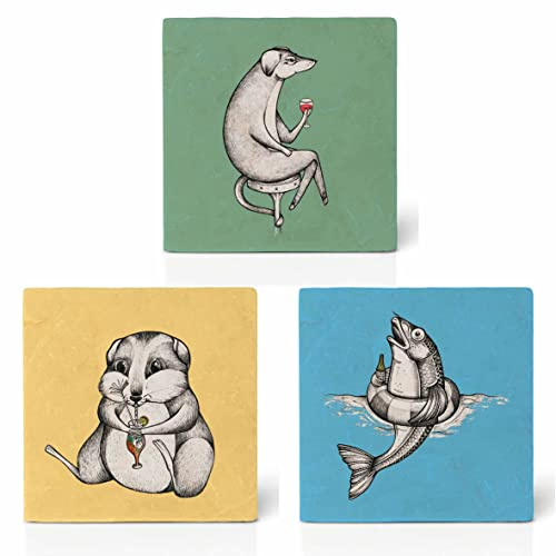 Ligarti® Natursteinfliesen Set (100% Marmor) Als hochwertiger Untersetzer für Getränke, Töpfe oder als Wandbild | Design Fliesen mit Vlies in 10x10cm |