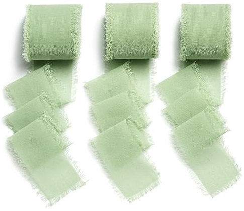 AOKSUNOVA Chiffonband Geschenkband Schleifenband Hochzeit Grün | Chiffonband als Geschenkband und Schleifenband für Hochzeit, Elegantes Dekoband für Geschenkverpackung und Dekoration