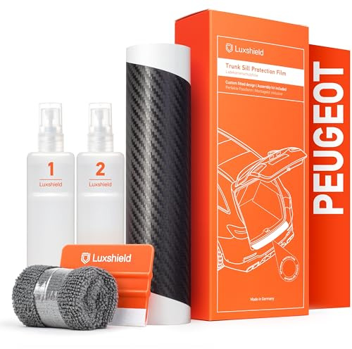 Luxshield Pellicola Protettiva per Bordo di Carico per Peugeot Rifter I 2018-2025 - Protezione Paraurti, antigraffio, per vernice - Carbonio Nero
