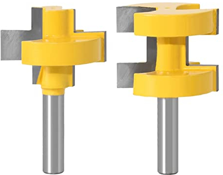 Router Bits, Router Bit Set, 2 Teil/Satz Nut Und Feder Kantenanleimmaschine 8 MM Schaft Holzschnitzerei T-Nut Quadratischer Zahn Zapfen Fräser Schnitzmesser Fräser Holzbearbeitungswerkzeug