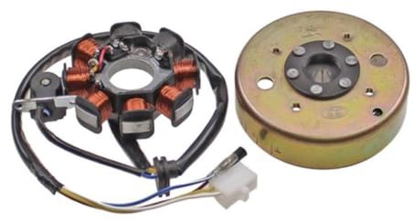 Lichtmaschine Polrad Zündung passend für ATU/Explorer, Baotian BT49QT, Benzhou YY50QT, Flex Tech, Rex RS 400/450/460/500, Peugeot Speedfight 3/4 50 4T – Ersatzteil passend für 4-Takt Roller GY6