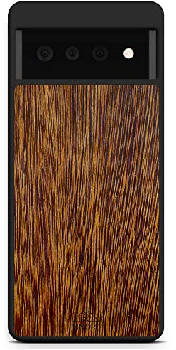 MMORE Coque de protection en bois compatible avec iPhone, Samsung, Google Pixel – Protection complète, durable, testée contre les chutes (Sucupira, Google Pixel 6A)