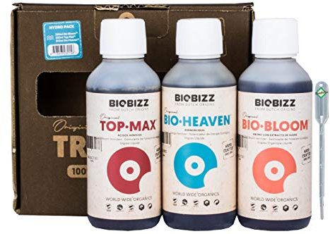 Set di fertilizzanti BioBizz Confezione da 3 pezzi per uso indoor - Fertilizzante naturale Fertilizzante organico Confezione di avvio per la coltivazione Orchidee Grana blu (Idro)