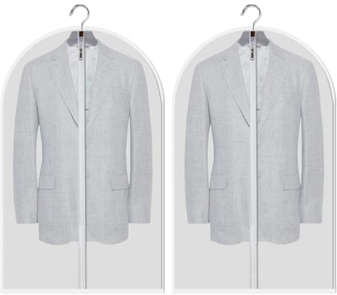 TAKUZA Kleidersack 2 Stück, Kleidersäcke mit Reißverschluss, Kleidersäcke Mottensicher, Kleiderschutzhüllen, Transparente Kleiderhüllen 60 x 100cm, Kleiderhülle für Mäntel, Jacken,Kleider