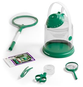 ScienceCan 5-teiliges Insekten & Wasserwelt Entdecker Set mit 2-Kammern Beobachtungsstation, Lupe, Kescher, Pinzette, Insektenfänger - Ab 4 Jahren - 1601732022de0001