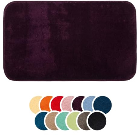 liebling Badteppich, 100% Polyester - Mikrofaser, Serie Santos, 70 x 120 cm,1500 g/m², 30 Grad waschbar, Farbe: Beere