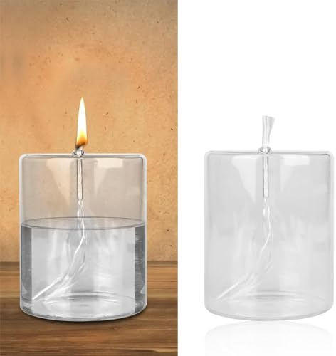 GOMETY Lampada a olio, lampada a petrolio per interni, lampade a olio per interni in vetro, vintage, luce di emergenza per interruzione di corrente domestica, illuminazione per la casa