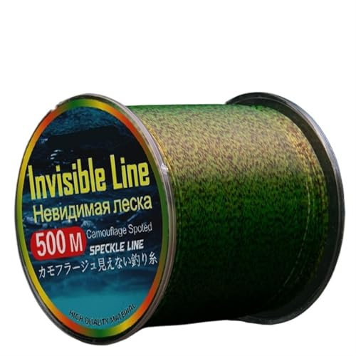 LPHFDCS 500m Green Nylon Monofilament Geflochtene Angelschnur, Sinkschnur für Hochseeangeln, See, Fluss, Stausee, Bach