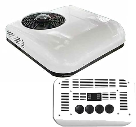 SXHEYUY Aire Acondicionado para Vehículos Recreativos, 12 V 24 V CA Silenciosos, Unidad Aire Acondicionado para Vehículos Recreativos, Aire Acondicionado Frío,Blanca,12v