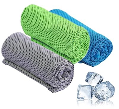 Asciugamano di raffreddamento da 3 pezzi (30 x 80 cm), asciugamano in microfibra morbido e traspirante, asciugamano da palestra, elimina il sudore, per yoga, palestra, sport, viaggi