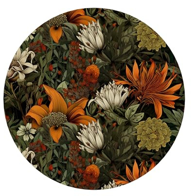 SPACEREBELS Bilder Blumen - Runde Wandbilder Wohnzimme - Deko Modern - Schlafzimmer - Room Decoration - Kunstdruck Wanddeko - Aufhängfertig Wall Art Zimmer