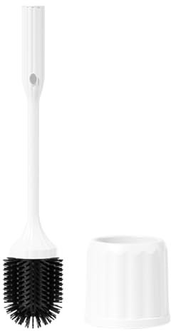 Scopino per WC, spazzola elettrica per la pulizia del bagno con supporto, spazzola angolare flessibile, potente testa rotante profonda, strumento igienico per casa, hotel, centro commerciale, scuola