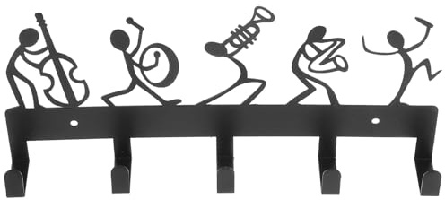 Hemobllo Hook Key Musica Ingresso Mensola Appendiabiti Gancio Ganci Per Chiavi Mensola Organizzatore Chiavi Porta Porta Anteriore Portachiavi Da Parete Nero Ferro