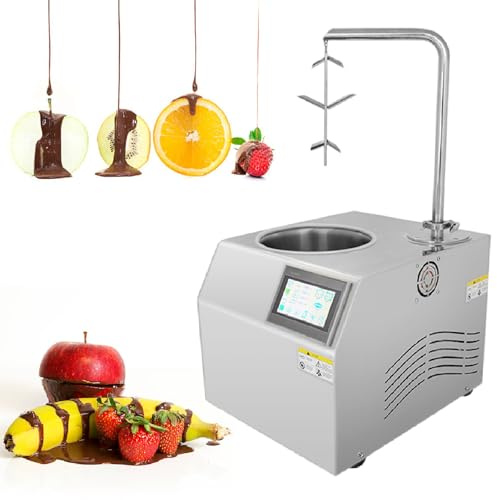 XEEAOFE Macchina Fontana di Cioccolato Elettrica in Acciaio Inossidabile, capacità 7L, Macchina per Rivestimento Cioccolato-Fragola per Uso Domestico e Professionale 110V