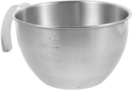 TOYANDONA Rührschüssel aus Edelstahl mit Griff und Skala Tiefe Schüssel 600ml zum und Aufbewahren von Lebensmitteln für Küche und Backen