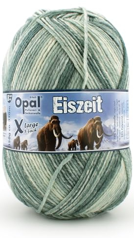 Opal XLarge Eiszeit 8-fach Strickgarn, Sockenwolle, 75% Schurwolle Superwash, 25% Polyamid, 150g, 320m LL, 40°C, für Socken,Mützen, Schals und Pullover (11573 Feuersteine)