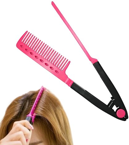 Pavsicgn Peigne À Lisser Les Cheveux | Lisseur De Coiffure En Forme De V Pour La Séparation Des Mèches | Accessoire de Peigne pour Fer à Lisser,Pour La Maison Les Vacances Les Sorties L'Hôtel Et Les