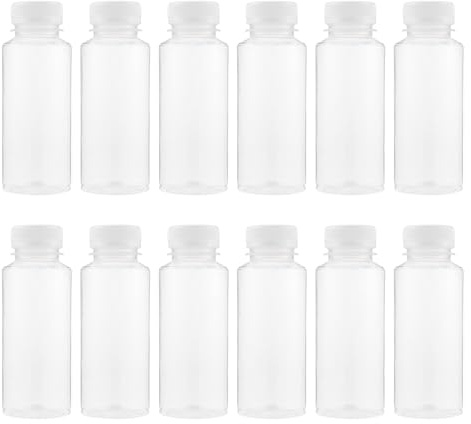 ELAYARD Set 12 Bottiglie Per Latte Da 250ml in Plastica Resistente Ad Alte Temperature, Bottiglie Trasparenti Leggere e Impermeabili Per Bevande, Per Uso Domestico e Alimenti Caldi