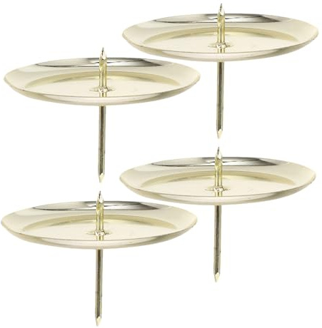 ULDIGI 4pièces Supports pour Bougies Pilier Métal Porte-bougie Chauffe-plat Décorations pour Intérieur Ornement de Table Usage pour Fêtes Salon Salle à Manger