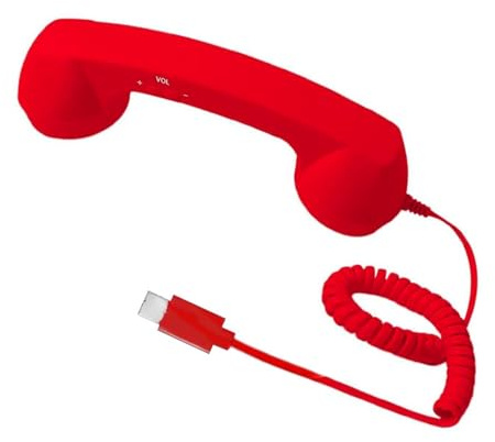 Mobiltelefon handenhet – klassiskt telefonhandtag, mobilt skrivbordssamtalsmottagare, premium hög fi ljudisoleringssköld | trasselfri lindad fjädertråd för callcenter fjärrarbete