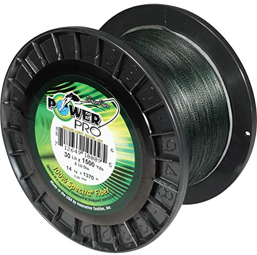 PowerPro Power Pro Spectra Fiber Braided Fishing Line, Moss Green, 1500YD/80LB