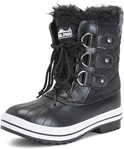 Polar Womens Snow Boot Nylon Short Winter Snow Rain Warm Waterproof Boots - Black - 5-38 - CD0030