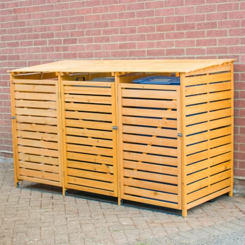 KCT Triple Wheelie Bin Store - 3 x 240L Wooden Outdoor Storage Shed
