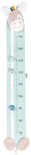 Nattou Messlatte Pferd Tim fürs Kinderzimmer von 80 bis 160 cm, Tim und Tiloo, 117 x 20 x 8 cm, Blau/Beige 498302