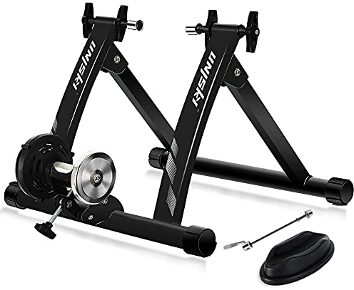 UNISKY Turbo Trainer Bike Trainer Stand Indoor Exercise Magnetic Bicycle Training Stand Quick Release Riding Stand for Mountain & Road Bike