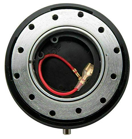 LanCo Adaptador de Cubo de Liberación Rápida en el Volante del Automóvil, Kit de Cierre Universal a Presión, Patrones de 6 Agujeros, Negro