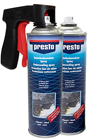 Presto Lot de 2 sprays de protection de bas de caisse avec poignée pistolet Noir 500 ml