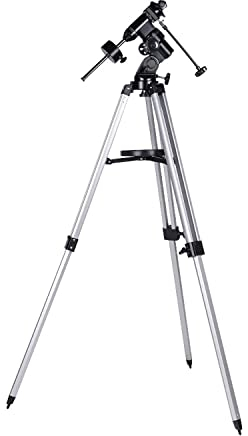 Bresser Montaje telescópico EQ3 con Capacidad de Carga de hasta 5 kg, Prisma Universal de Nivel GP y trípode de Aluminio Ajustable en Altura, Color Plateado