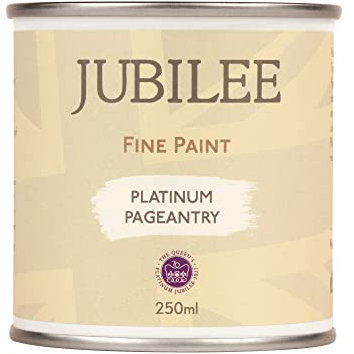 Guild Lane Jubilee Furniture Paint – Upcycle & Transform Wood, Metal & Glass – Soft Sheen Finish for Indoor & Outdoor – Durable & Easy to Apply Multi-Surface Paint (Platinum Pageantry, Grey, 250ml)