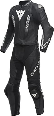 Dainese Tuta in pelle Laguna Seca da 5 pezzi, 25 pezzi, colore nero/bianco/nero