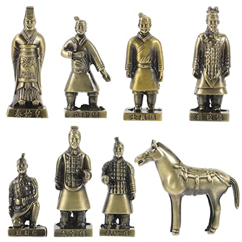 Angoily 8stücke Kleine Terrakotta-Krieger Statuen Teiliges Aus Vintage Deko Figuren Für Tisch Oder Schreibtisch Für Und Festliche Anlässe