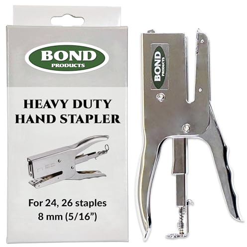 SSTGU81 Bond Heavy Duty Hand Stapler – Plier Stapler for Crafting, Upholstery, & Construction – Commercial & Industrial Metal Stapler – Heavy Duty Office Stapler – Handheld Fabric Stapler – Silver