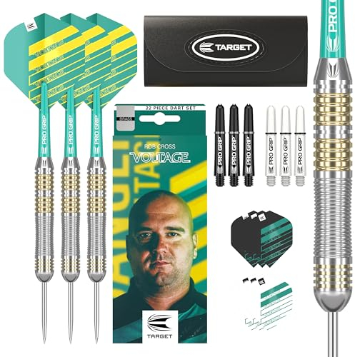 Ziel Darts Rob Cross 22G Messing Stahlspitze Darts Set - Spannung Dart Set, Rob Cross Player Edition, komplette Stahlspitze Darts Kit, Lagerung Wallet enthalten