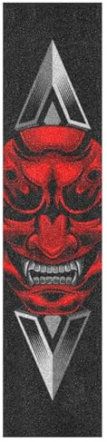 KAAVIYO Samurai Schwarzer Waffenschädel Skateboard Griptape Rutschfest Selbstklebend Longboard Griptapes Aufkleber Griffband 9x33in,44x10in(1pcs)