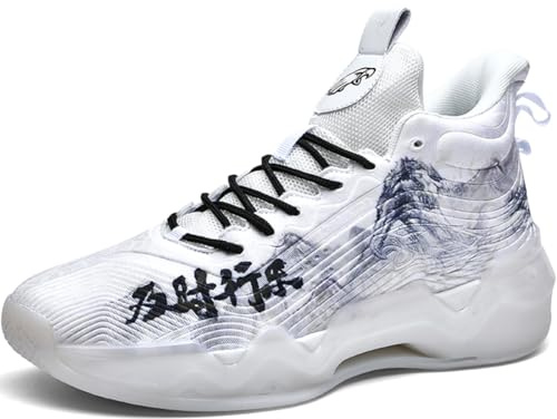 WOWEI Herr basketskor sportskor stötdämpning andas basketskor män lätta sneakers löpning halkfria sportiga gym sneakers, Bsk F41, 42 EU