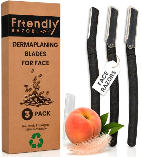 Coffee Dermaplaning Razors 3 Pack - Dermaplaning Blades for Face | Face Blades for Women | Face Razors for Women Dermaplaning | Facial Hair Remover for Women | Face Razors for Women