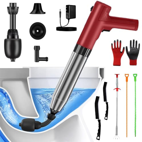 Desatascadores eléctricos de inodoro para baño, desatascador de drenaje resistente, desatascador de fregadero de aire, desatascador de inodoro de alta presión, desatascador de drenaje de inodoro