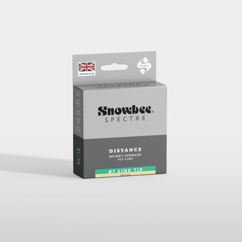 Snowbee XS-Plus Spectre Distance Angelschnur mit sinkender Spitze, Weite Würfe, Aqua/Elfenbein/Chartreuse, WF 7