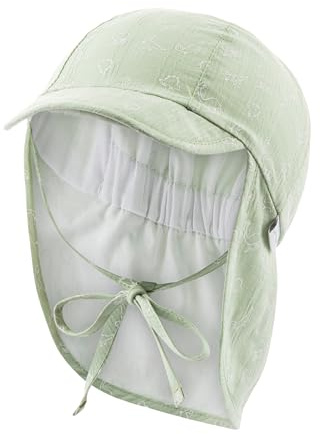 Sterntaler Schirmmütze Nacken Saurier - Jungen Mütze aus Baumwolle - UV-Schutz 30 Sommermütze mit Nackenschutz und Bindeband - Sonnenhut - Baby und Kinder Kopfbedeckung