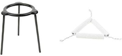 Set of 2x Lab Beaker Stand Lamp Burner Tripod Holder 75mm + Pipeclay Triangle Apparatus Strengthened quality, practical and long-lasting