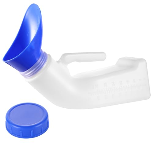Unisex Urinals Urine Bottles for Men and Women Portable Emergency Urinal Toilet with Lid & Accessory Funnel Spill Proof for Car, Travel, Elderly & Incontinence 1 Pack 1200ML