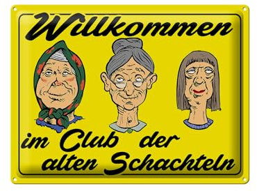 FEMER Blechschild Spruch 40x30 cm Club der Alten Schachteln Oma Deko Schild