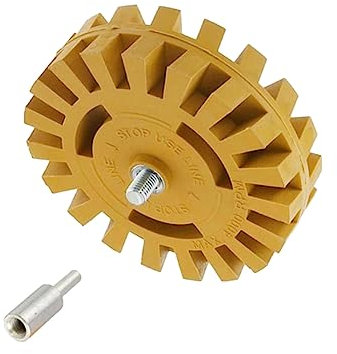 WOONEKY 4-inch Pneumatic Degumming Wheel Rubber Eraser Wheel 20mm for Adhesive and Removal, Vinyl Decal Remover Tool Suitable for Car Detailing and Flooring Maintenance
