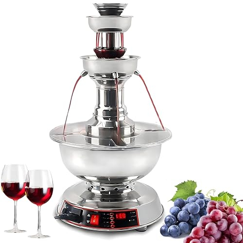 RoyceBee 3 Tier Wine Fountain Machine, Luxury Cheese Cascading Fondue Chocolate Fountain Machine, 0-100° Temperature Adjustment,for Family Gatherings, Anniversaries, Weddings, Birthdays